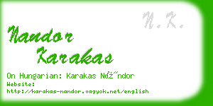 nandor karakas business card